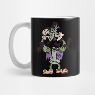 Comic monster takes off his head Mug